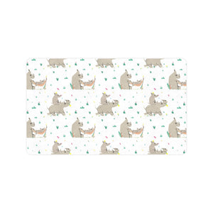 Cute Rhino pattern background Doormat