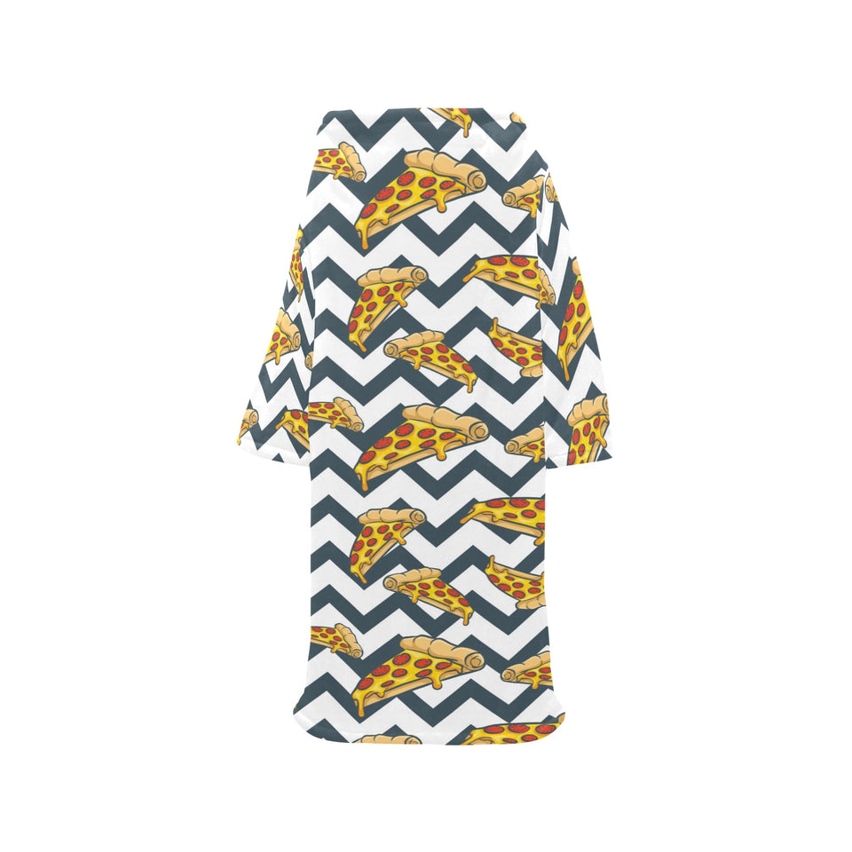 Pizza design pattern Blanket Robe with Sleeves