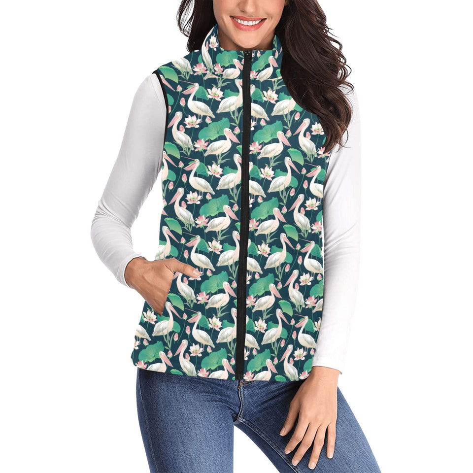 Pelican Pattern Print Design 03 Women's Padded Vest