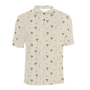 Jack Russel Pattern Print Design 02 Men's All Over Print Polo Shirt