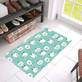 Cute sheep green background Doormat