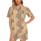 Bread Toast Pattern Print Design 04 Women's V-Neck Short Pajama Set