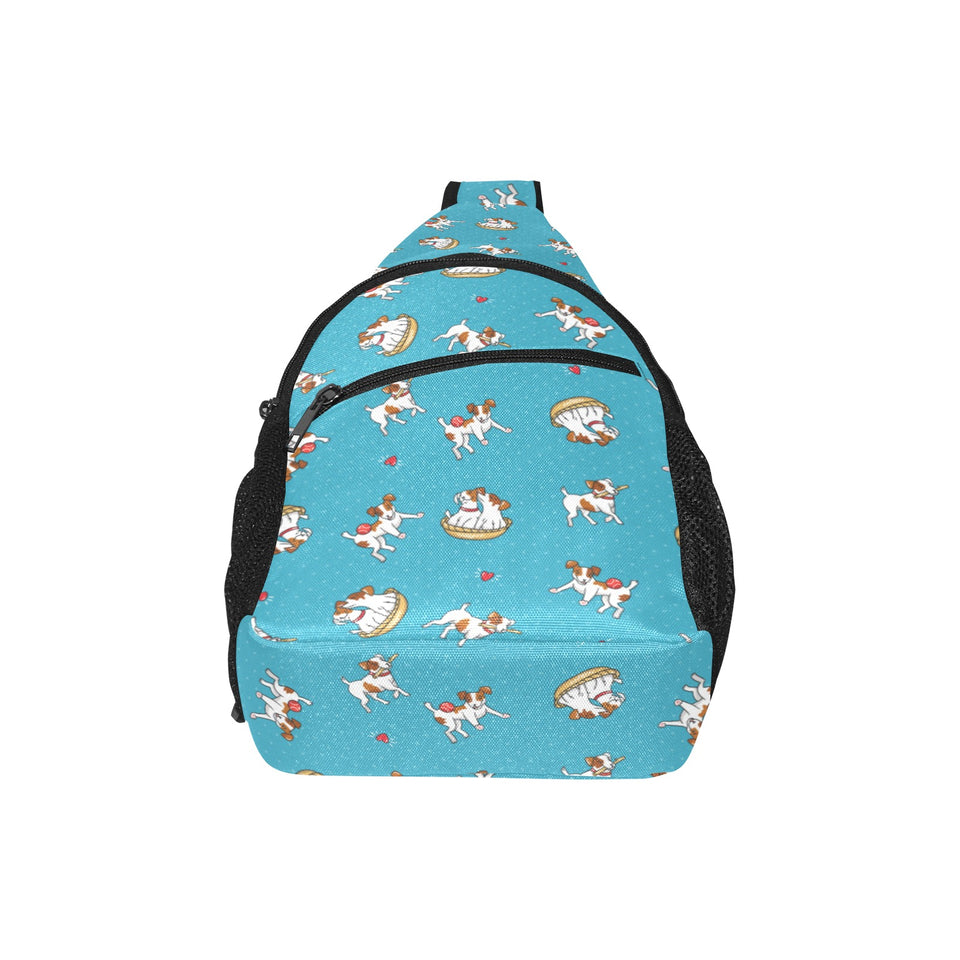 Jack Russel Pattern Print Design 03 All Over Print Chest Bag