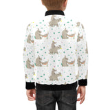 Cute Rhino pattern background Kids' Boys' Girls' Bomber Jacket
