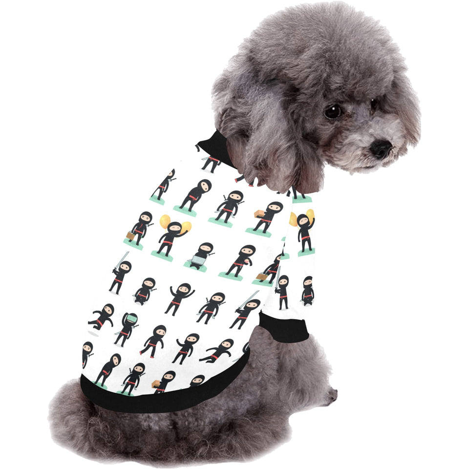 Cute ninja katana sword pattern All Over Print Pet Dog Round Neck Fuzzy Shirt