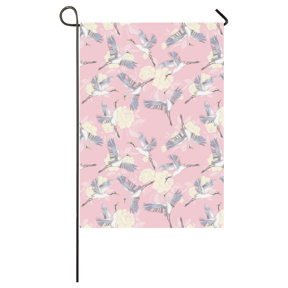 Japanese crane rose pattern House Flag Garden Flag