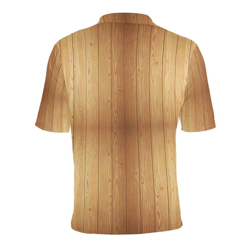 Wood Printed Pattern Print Design 05 Men's All Over Print Polo Shirt