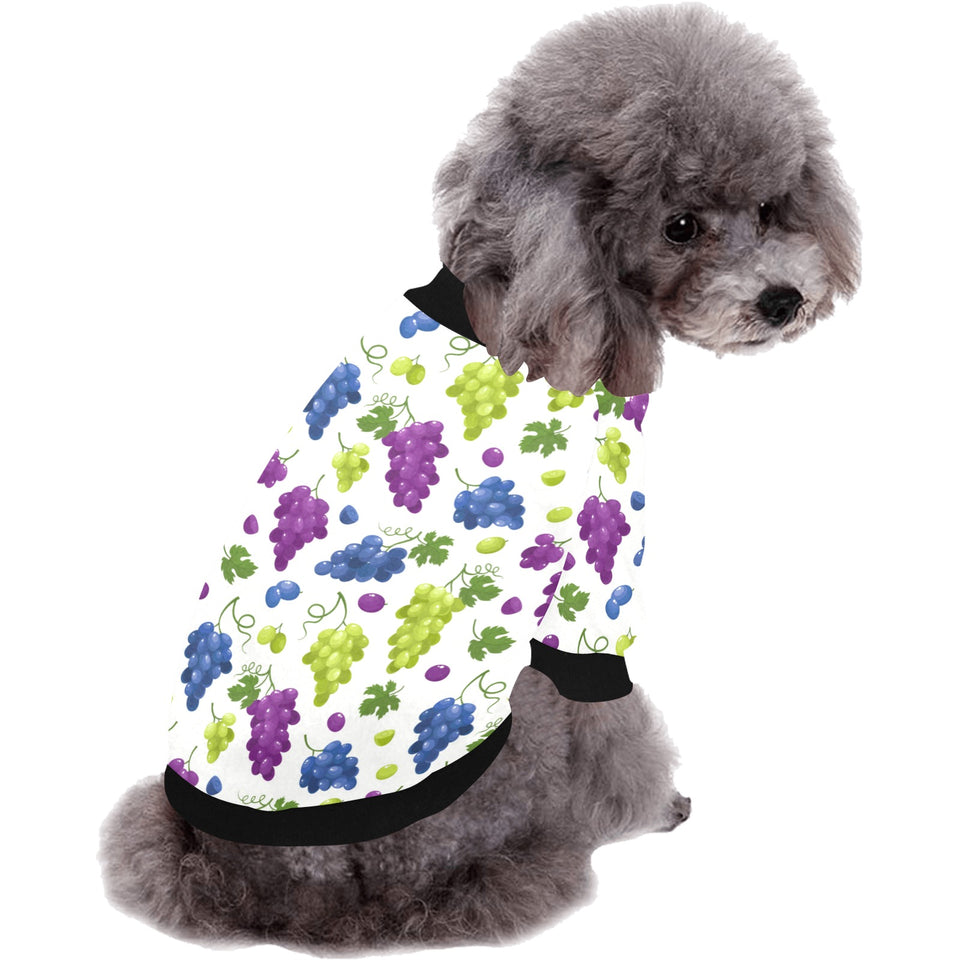 Grape pattern All Over Print Pet Dog Round Neck Fuzzy Shirt