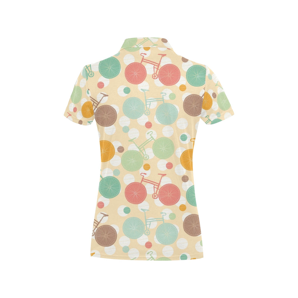 Bicycle Pattern Print Design 01 Women's All Over Print Polo Shirt