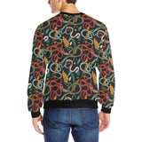 Colorful snake plant pattern Men's Crew Neck Sweatshirt