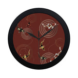 Fancy Carp red background Elegant Black Wall Clock