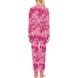 Beautiful dragonfly pink background Women's All Over Print Pajama Set