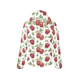 Red apples pattern Women's Padded Hooded Jacket