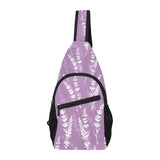 Lavender flowers purple pattern All Over Print Chest Bag