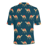 Camel pattern blue blackground Men's All Over Print Polo Shirt