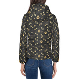 Dog Paws Pattern Print Design 05 Women's Padded Hooded Jacket