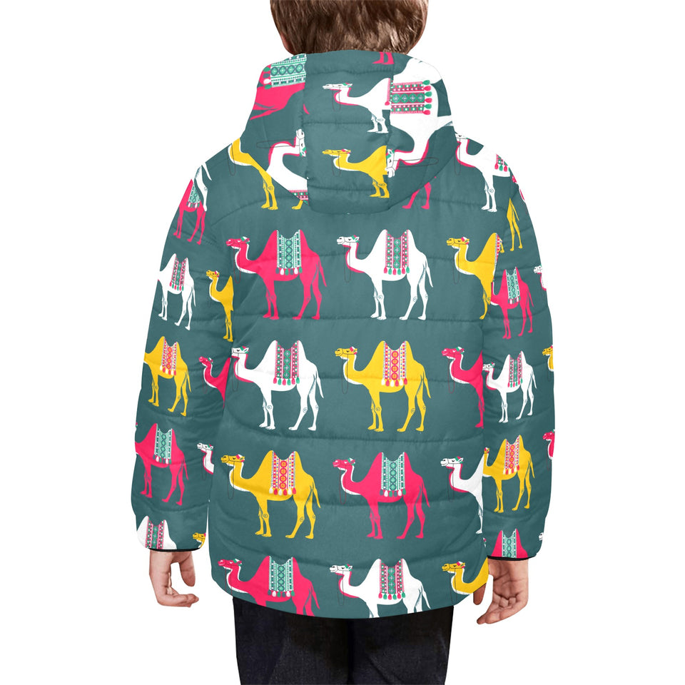 Camel pattern Kids' Boys' Girls' Padded Hooded Jacket