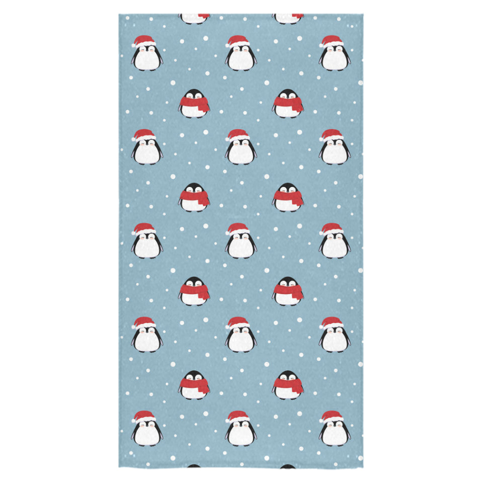 Cute penguin christmas snow pattern Bath Towel