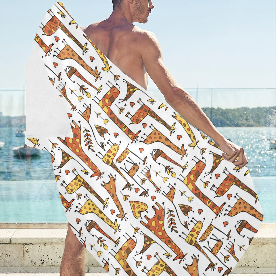 Giraffe Pattern Print Design 04 Beach Towel