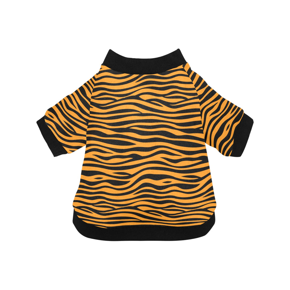 Bengal tigers skin print pattern background All Over Print Pet Dog Round Neck Fuzzy Shirt