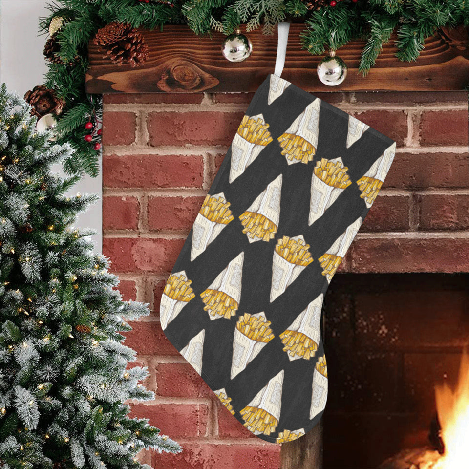 French fries dark background Christmas Stocking