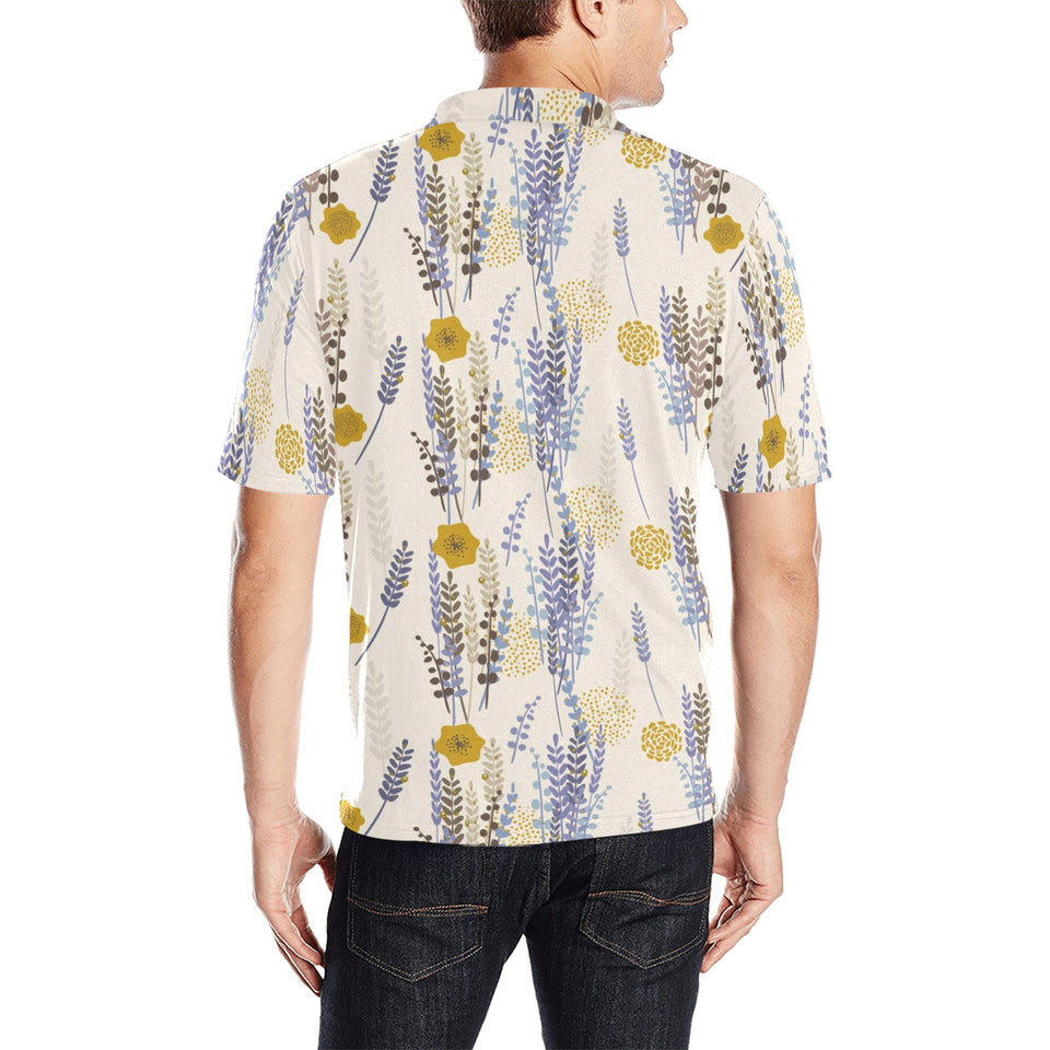 Lavender modern pattern blackground Men's All Over Print Polo Shirt