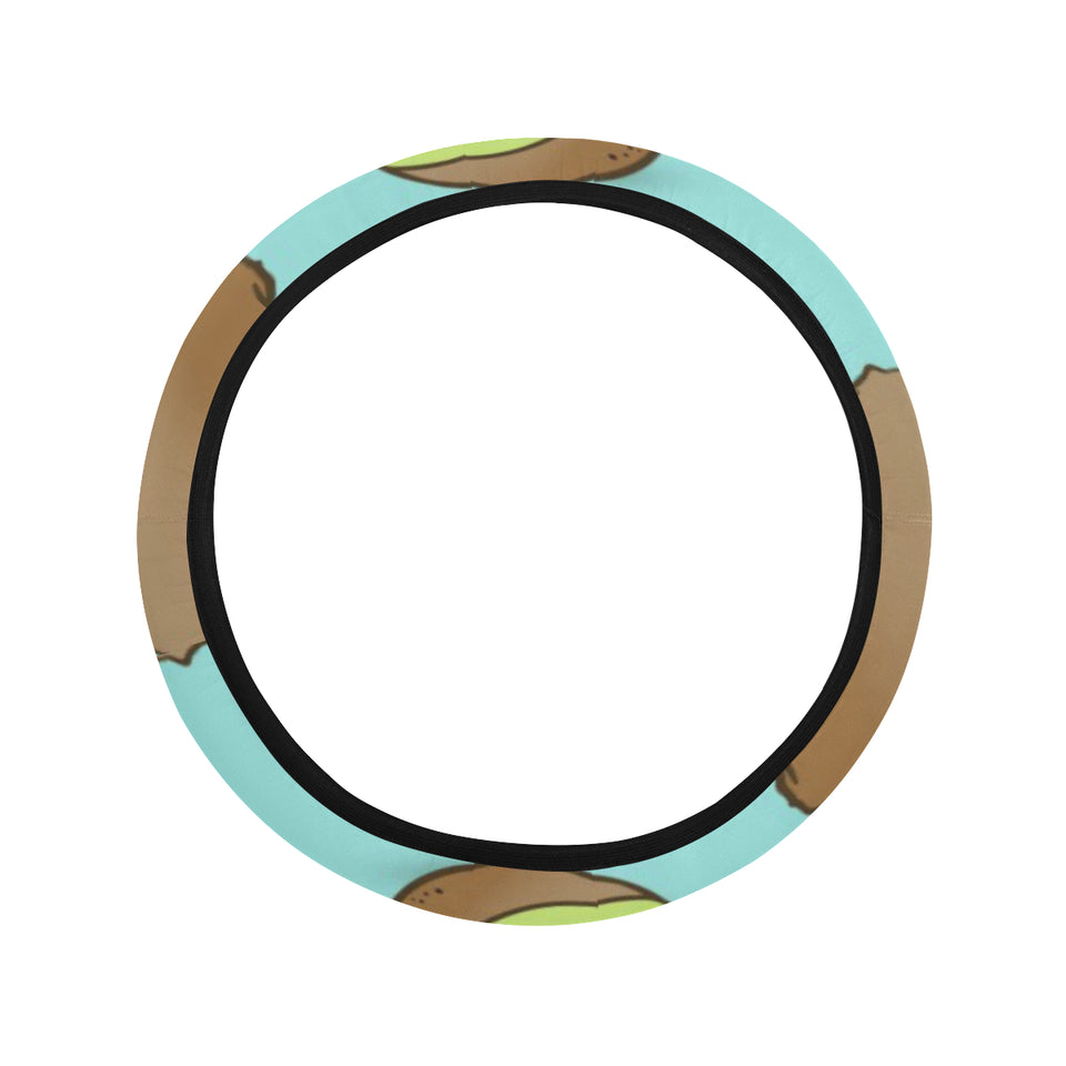 Kiwi blue background Car Steering Wheel Cover