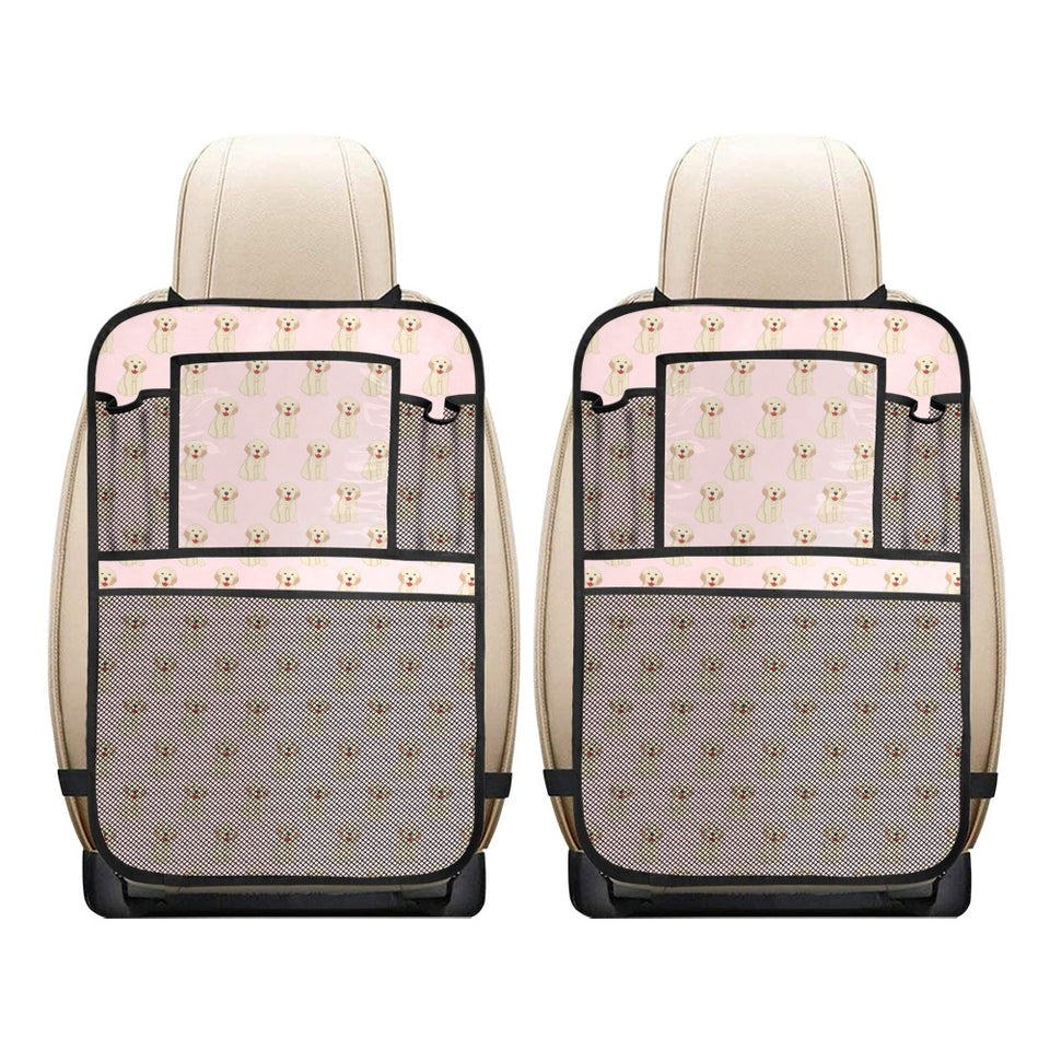 Golden Retriever Pattern Print Design 02 Car Seat Back Organizer