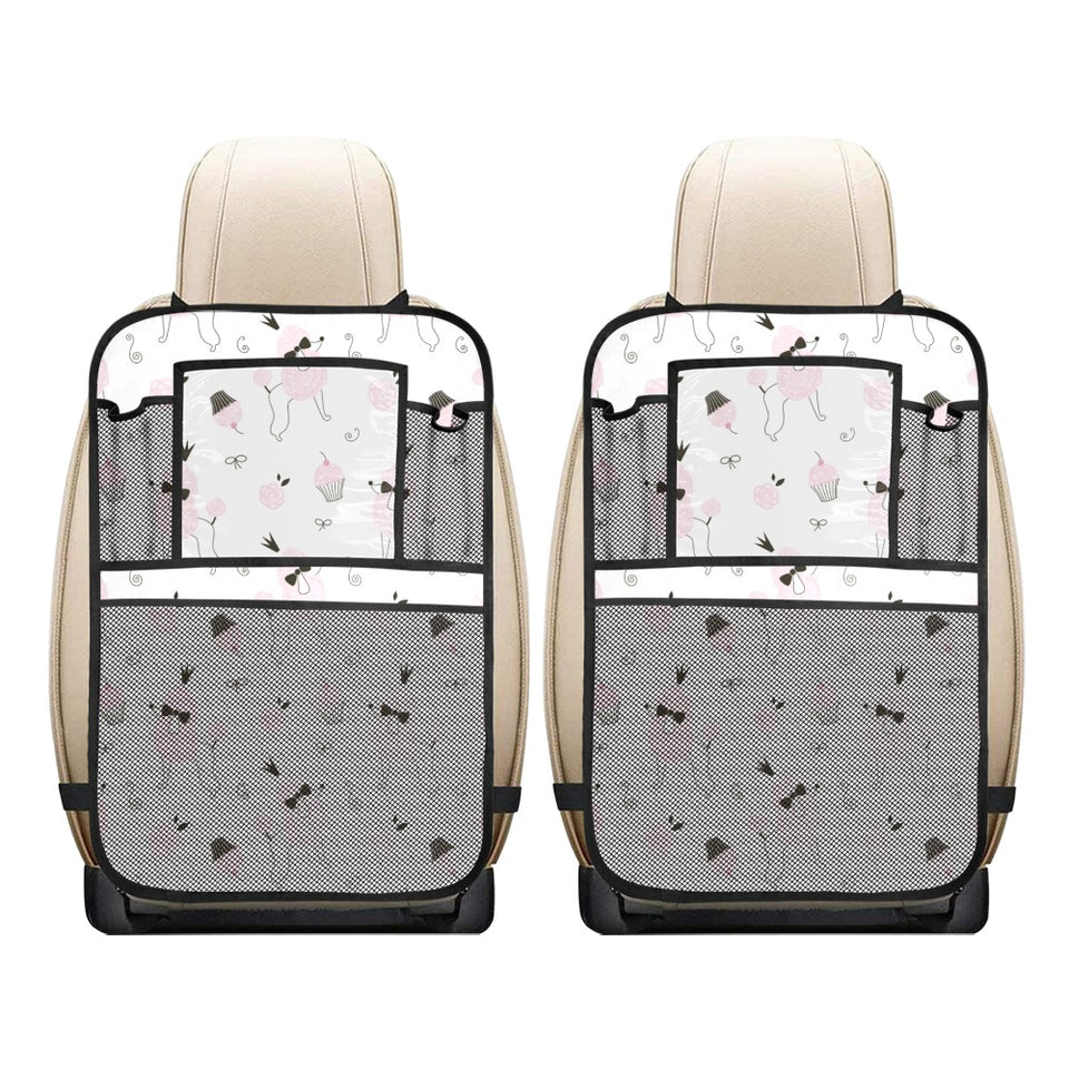 Poodle dog rose cake pattern Car Seat Back Organizer