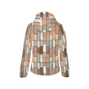 Wood Printed Pattern Print Design 02 Women's Padded Hooded Jacket