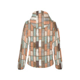 Wood Printed Pattern Print Design 02 Women's Padded Hooded Jacket