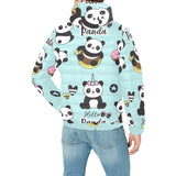 Cute baby panda pattern Men's Padded Hooded Jacket
