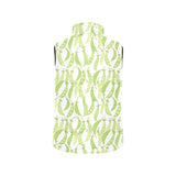 Green Peas Pattern Print Design 03 Women's Padded Vest