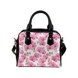 pink purple orchid pattern background Shoulder Handbag