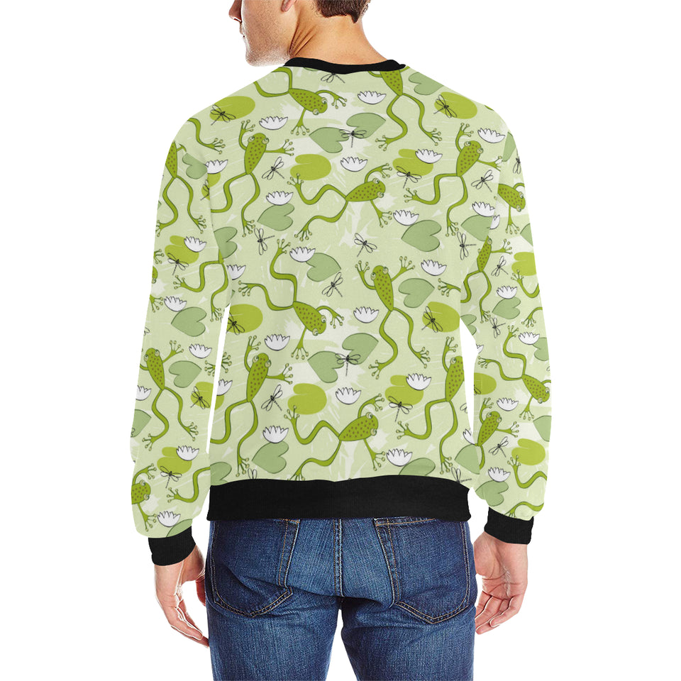 Cute frog dragonfly pattern Men's Crew Neck Sweatshirt