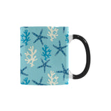 Blue starfish coral reef pattern Morphing Mug Heat Changing Mug