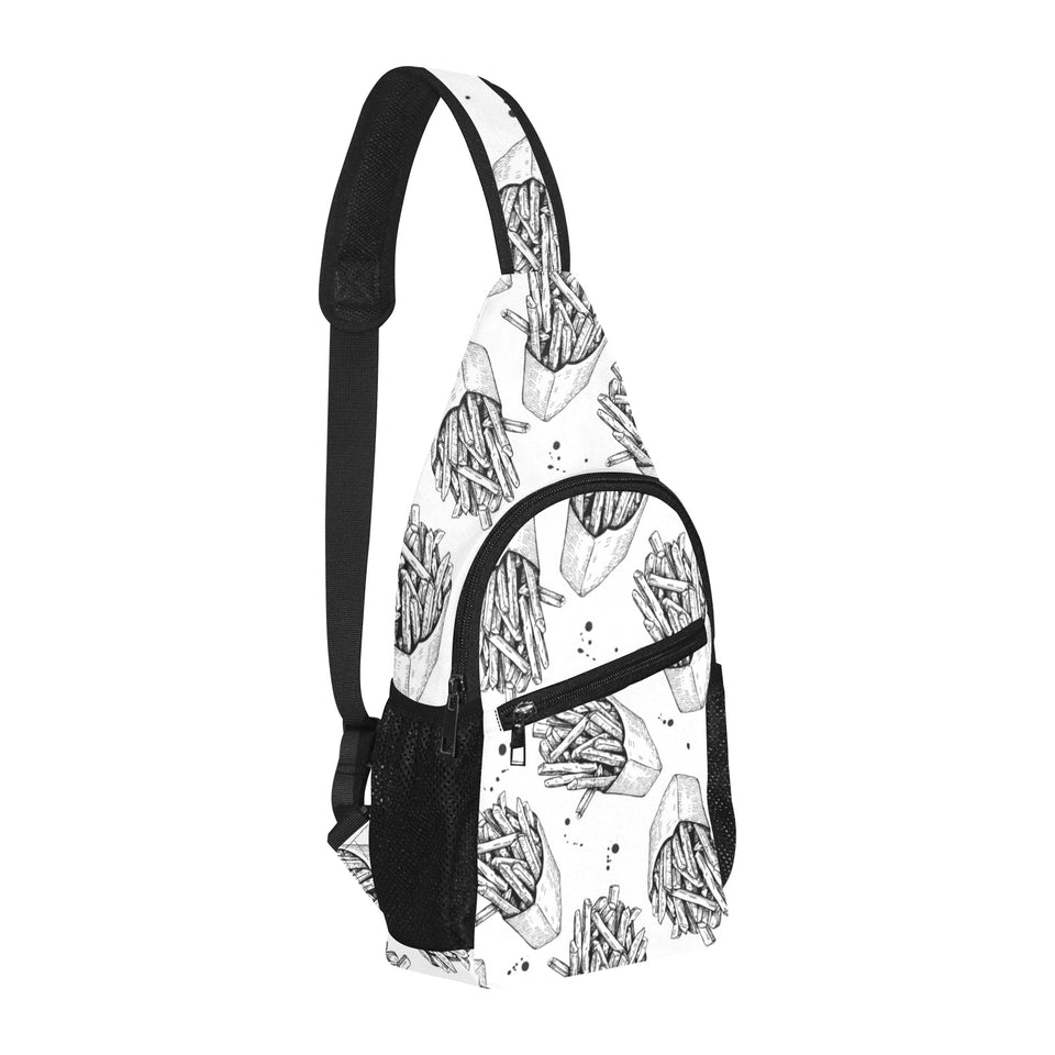 Hand drawn french fries pattern All Over Print Chest Bag