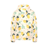 lemon flower leave pattern Kids' Boys' Girls' Padded Hooded Jacket