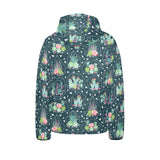 Cactus glass terrarium pattern Kids' Boys' Girls' Padded Hooded Jacket