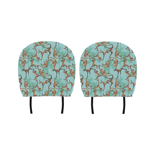 Monkey Palm tree background Car Headrest Cover