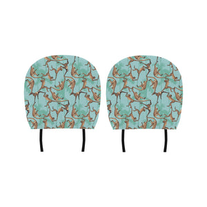 Monkey Palm tree background Car Headrest Cover