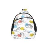 Siberian husky and colorful circle pattern All Over Print Chest Bag