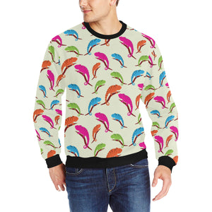 Colorful Chameleon lizard pattern Men's Crew Neck Sweatshirt