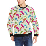 Colorful Chameleon lizard pattern Men's Crew Neck Sweatshirt