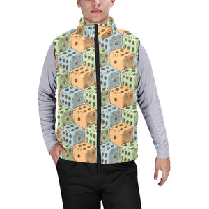 Dice Pattern Print Design 05 Men's Padded Vest