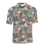 Gear Pattern Print Design 05 Men's All Over Print Polo Shirt