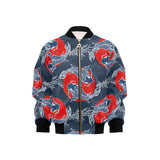 Koi Fish Carp Fishs hand drawn japanese art Kids' Boys' Girls' Bomber Jacket