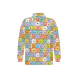 Chemistry Periodic Table Pattern Print Design 01 Men's Long Sleeve Polo Shirt