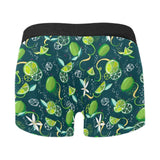 Lime ice flower pattern Men's All Over Print Boxer Briefs Men's Underwear