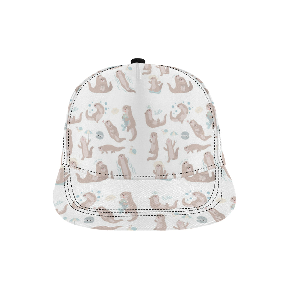 Cute sea otters pattern All Over Print Snapback Cap